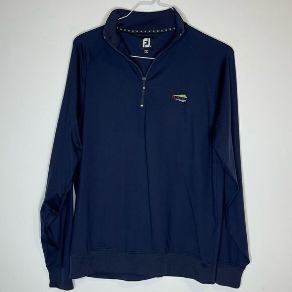 FootJoy Medium Royal Quarter Zip Golf Top with Red Stone Logo - Picture 6 of 6